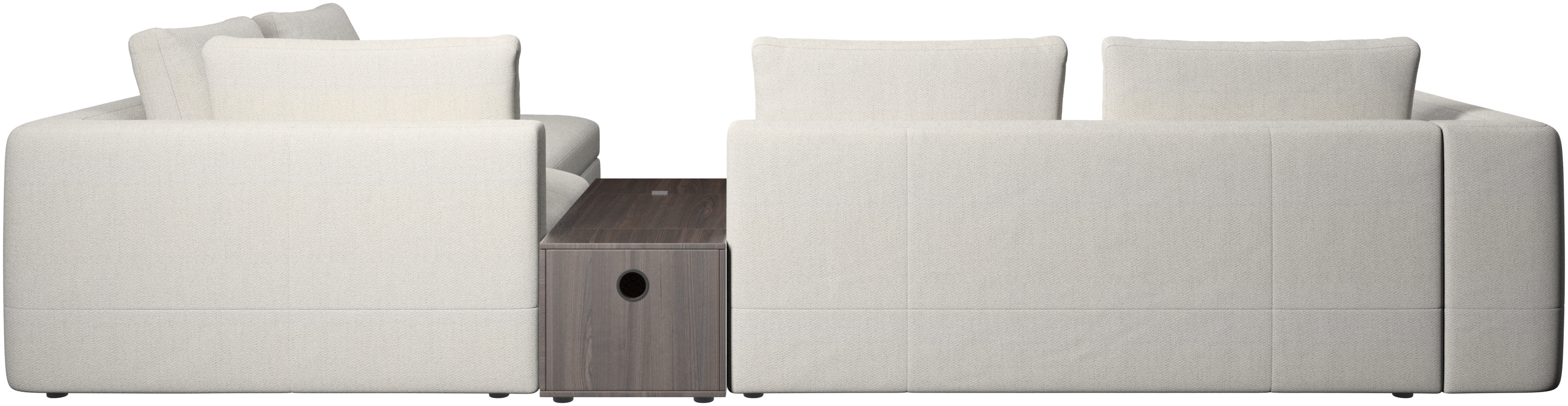 Bergamo corner sofa with lounging unit and pouf w/storage | Sofa